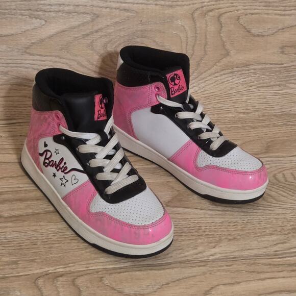 Barbie Mattel High Top Sneakers Pink Youth Shoes Size 3 Lace Up High-Top - Picture 3 of 10